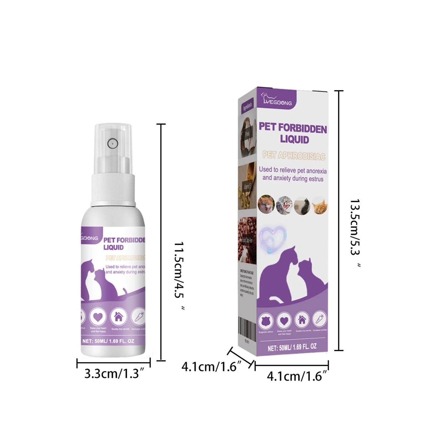Pet Calming Spray Pheromone Mood Calming Diffuser Improve Estrus Agitation Anxiety Relief Prevent Howling Cat Dog Health Supply