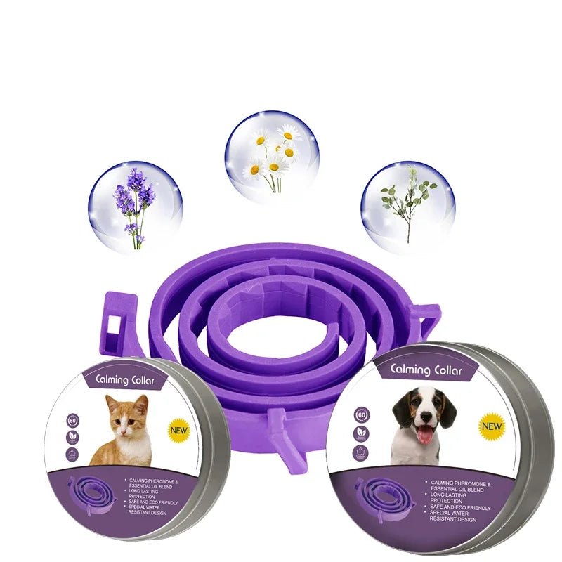 Furlieve Pet Calming Collar For Cats Dogs Adjustable Anxiety Pheromone Reducing Pet Collar Lasting Natural Calm Relax Soothing Collars - Furlieve
