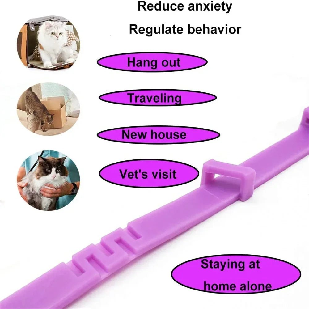 Pet Calming Collar For Cats Dogs Adjustable Anxiety Pheromone Reducing Pet Collar Lasting Natural Calm Relax Soothing Collars - Furlieve