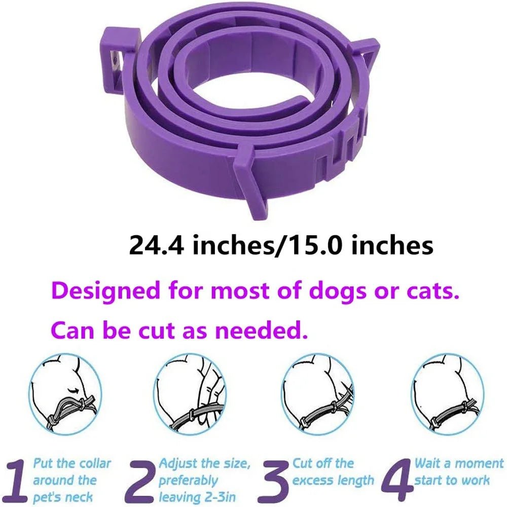 Pet Calming Collar For Cats Dogs Adjustable Anxiety Pheromone Reducing Pet Collar Lasting Natural Calm Relax Soothing Collars - Furlieve