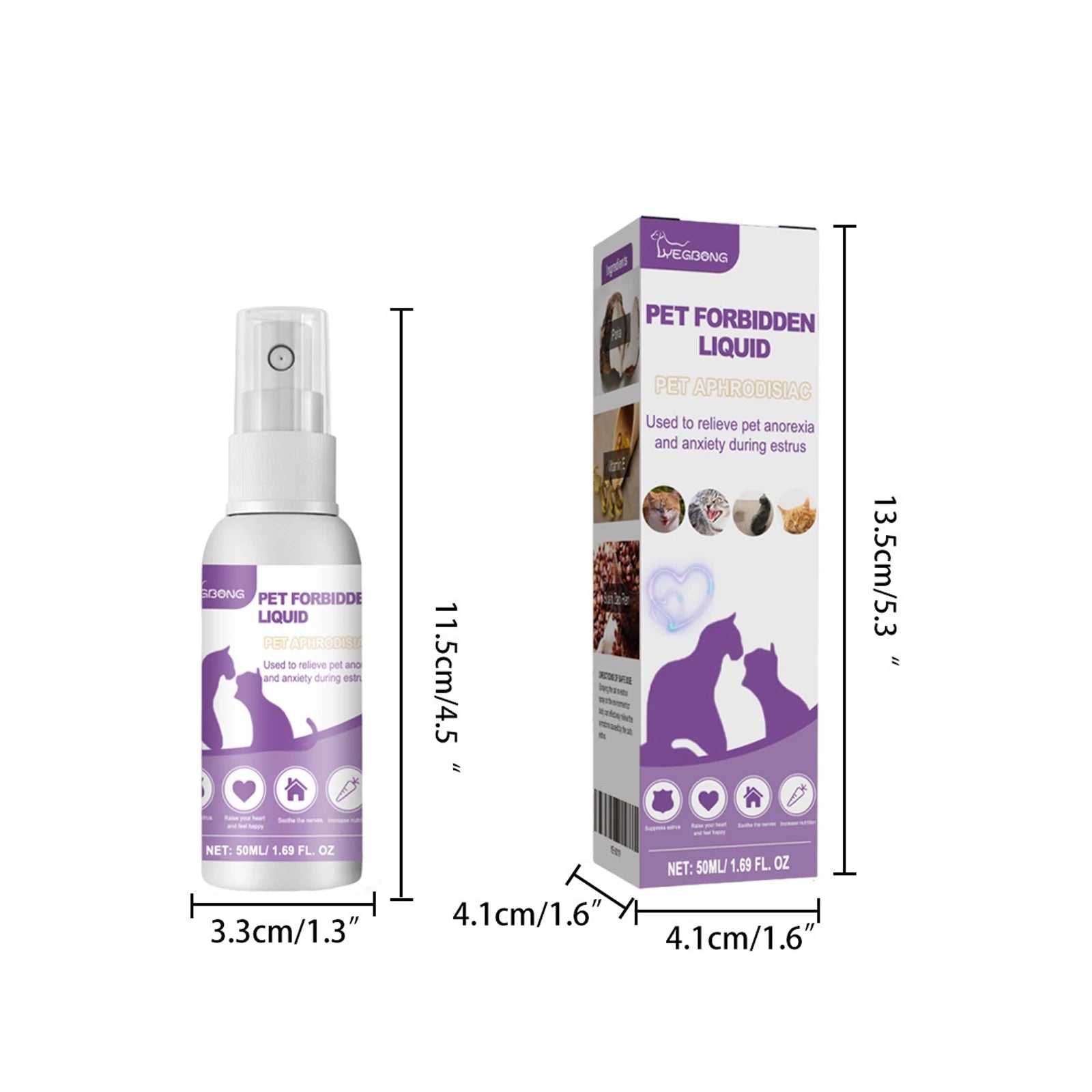 Pet Calming Spray Pheromone Mood Calming Diffuser Improve Estrus Agitation Anxiety Relief Prevent Howling Cat Dog Health Supply - Furlieve